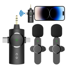 3 In1 Wireless Lavalier Microphone for Interviews Video for