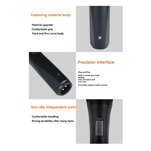 Microfone de karaokê com interruptor e microfone dinâmico com fio 1