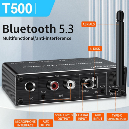 Receiver Transmitter Wireless Music Audio Bluetooth 5.3 Adapter 2