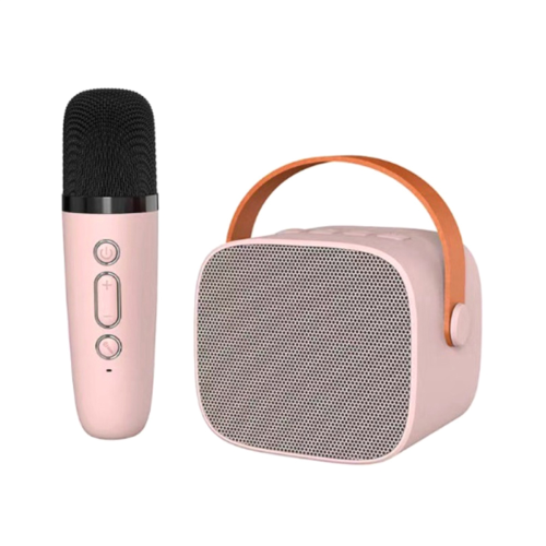 Bluetooth Speaker with 1 Wireless Microphone Mic Karaoke Machine Pink