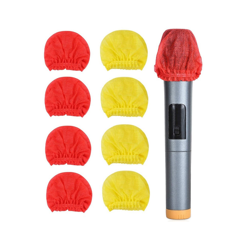 120 Pezzi Di Copertura Monouso Per Microfono - Rosso + Giallo