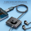Placa de som externa USB para desktop e notebook preto e cinza 4
