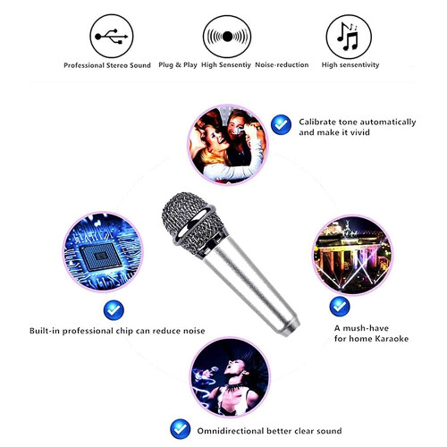 Mini microphone d'enregistrement vocal portable pour karaoké 1