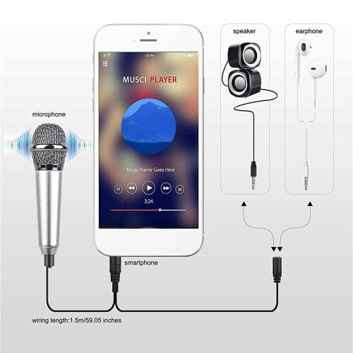 Mini microphone d'enregistrement vocal portable pour karaoké 2