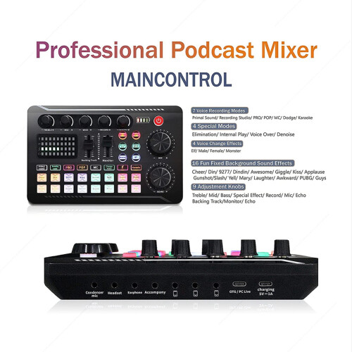 Podcast Equipment Bundle, Sound Card Microphone (120KHz/24 Bit) 2