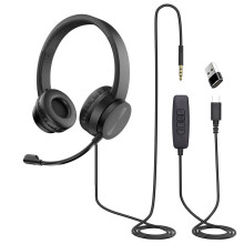 USB Headsets with Microphone for Call Center Office, Skype Chat