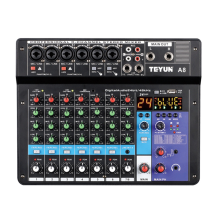 A8 Portable Mixer Sound Card 8-Channel Mixing Console EU Plug