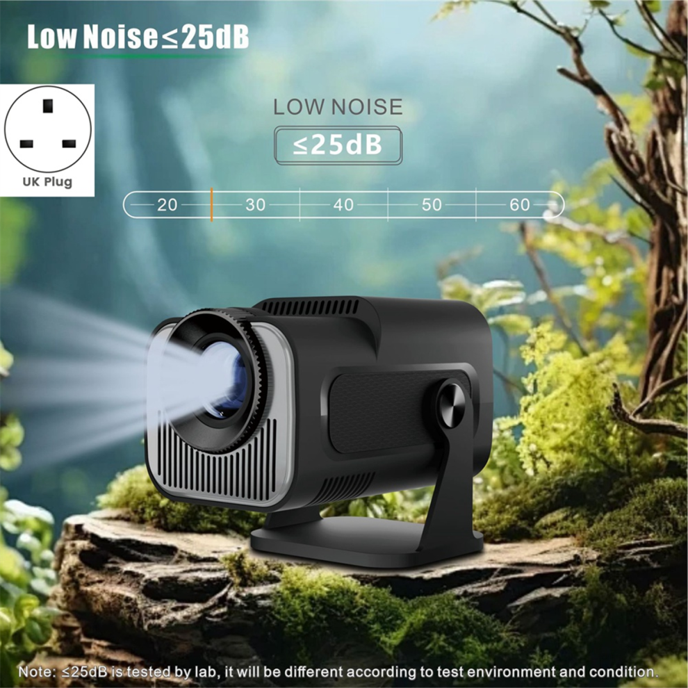 HY320 Mini Native 720P Android 11 Projector 200ANSI Wifi6, Uk Plug-image