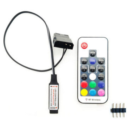 Computerventilatorlyseffektcontroller, 5V 3-benet/12V 4-benet RGB-ventilator