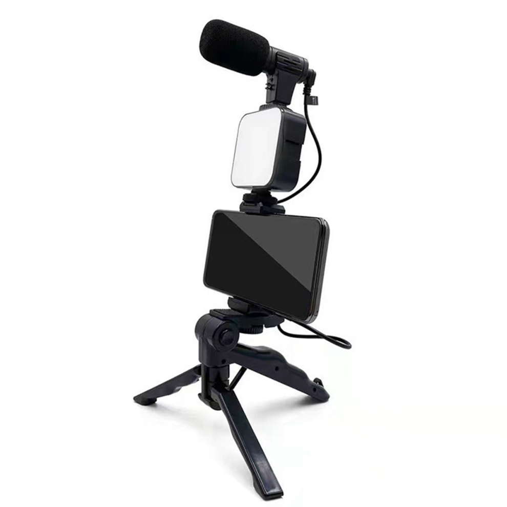 Kit Treppiede Per Telefono Cellulare Con Microfono Led Fill Vlog Video B-image