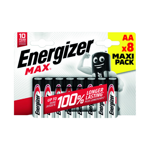 Energizer ENERGIZER BATTERIES ALKALINE MAX AA LR6, 8 PIECES, ECO PACKAGING