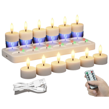 Wiederaufladbare flammenlose LED-Teelichter – 12 Stück