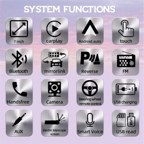 Autoradio 1 DIN con CarPlay senza fili e Android Auto 2