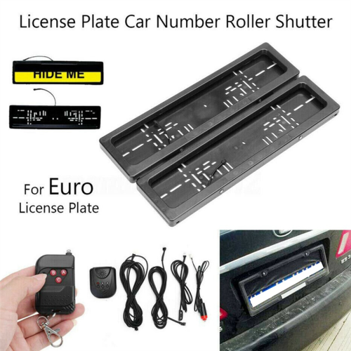 EU License Plate Car License Plate Shutter Car Shutter Cover 2PCS 1