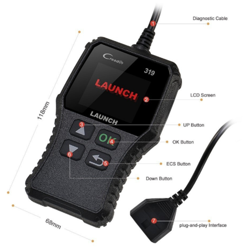 LAUNCH CR319 Creader Αναγνώστης κωδικών αυτοκινήτων OBD2 2