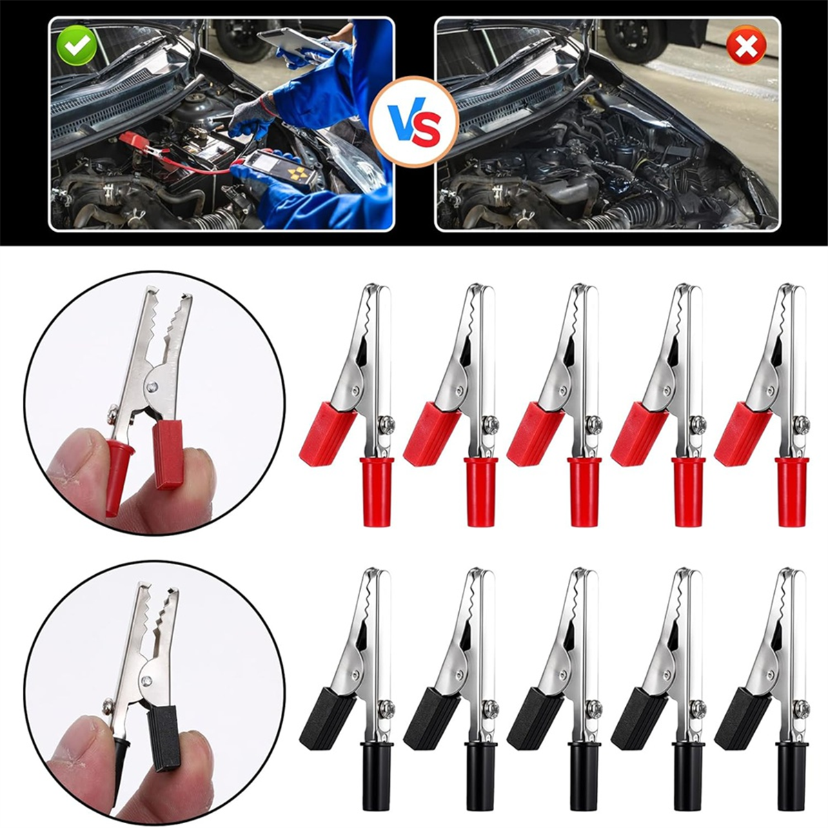 Bornes Crocodiles Avec Connecteur Banane - Pour Tests électriques, Câbles De Mesure, Connexion Rapide