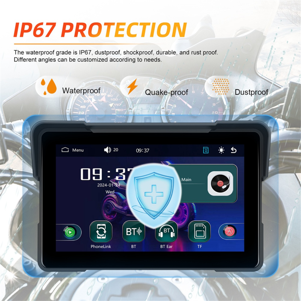 7Inch Motorcycle Dvr Navigation Screen Wireless Carplay 4853358526809
