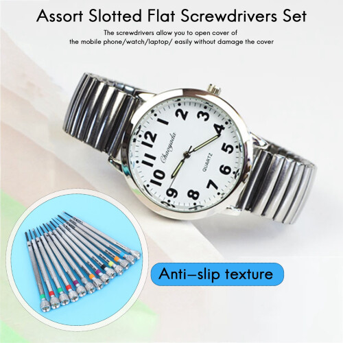 0.6Mm-2.0Mm 13Pcs Watchmakers Assort Slotted Flat Screwdrivers Set 2