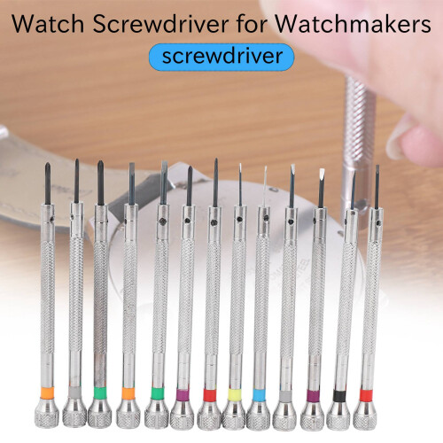 0.6Mm-2.0Mm 13Pcs Watchmakers Assort Slotted Flat Screwdrivers Set 1
