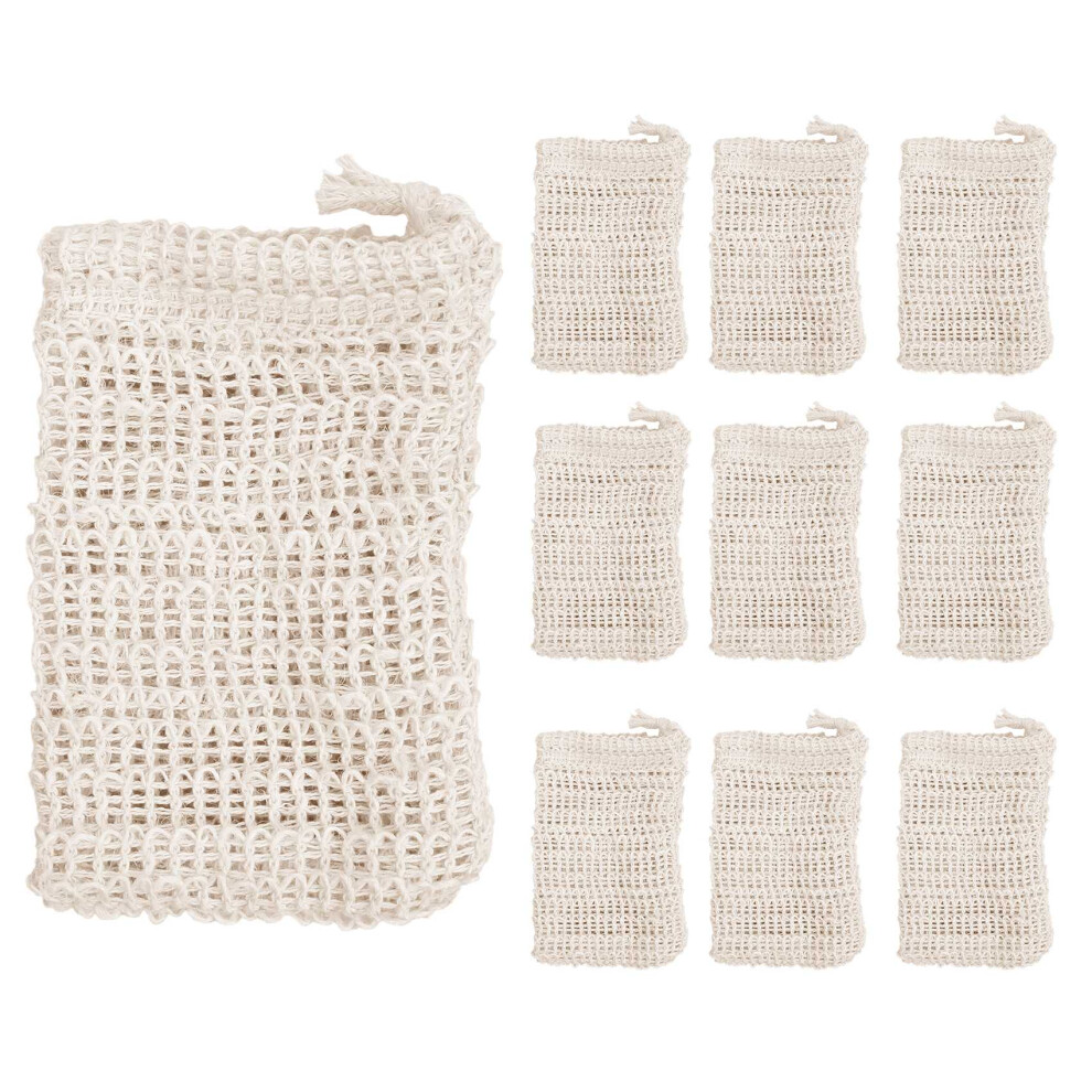 Bez Marki 10 Pack Natural Sisal Soap Bag Exfoliating Soap Saver Pouch Holder