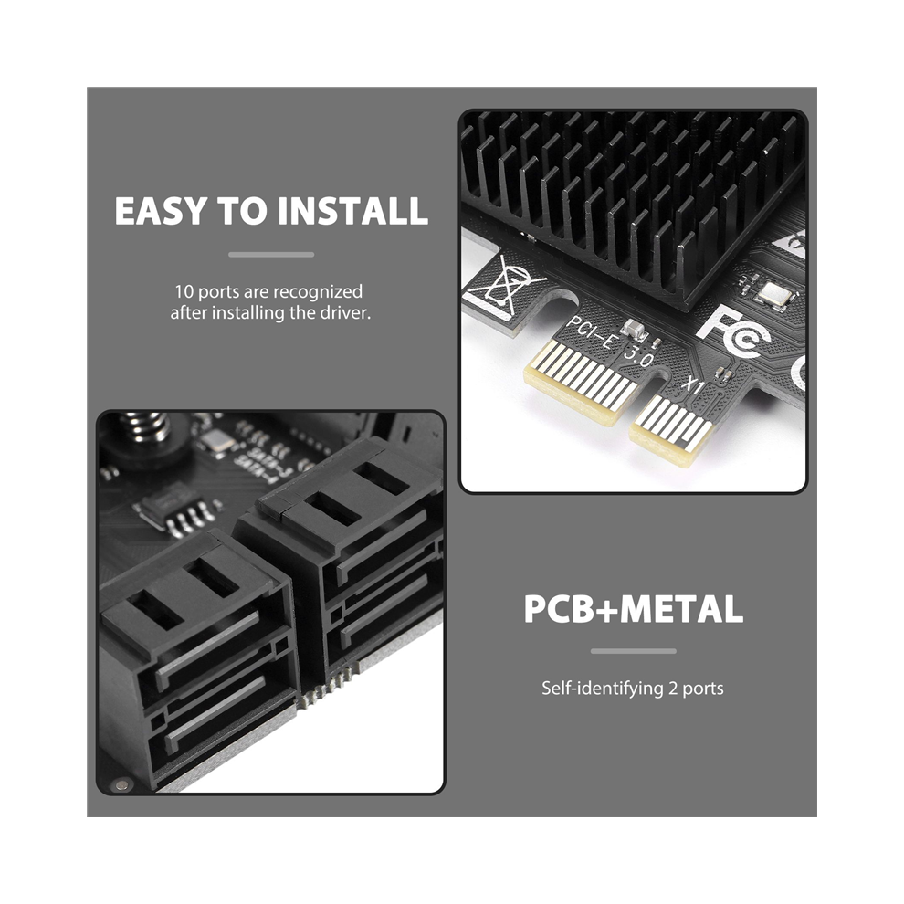 Adattatore Pci Express Per Scheda Di Espansione Pcie X1 Da 10 Porte 3.0 A Pcie