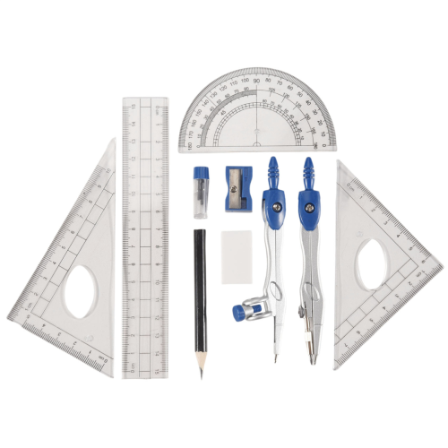 10 Piece Math Geometry Kit Sets Student Supplies for Drafting 1