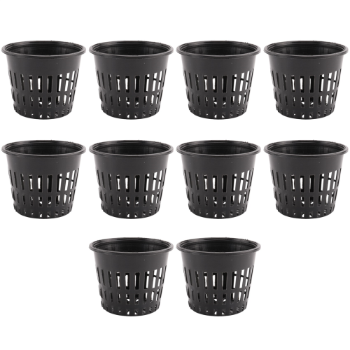 10pcs 3 inch Mesh Pot Net Planting Basket Hydroponic Black
