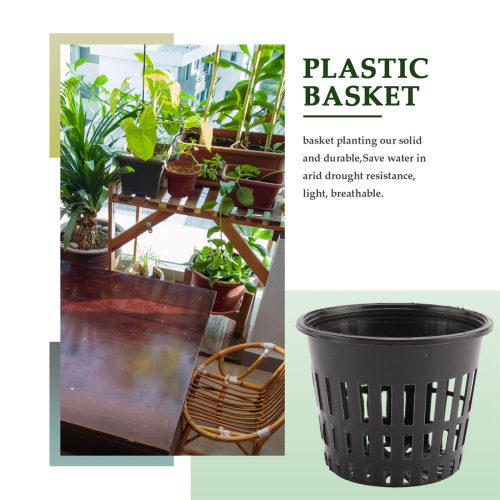 10pcs 3 inch Mesh Pot Net Planting Basket Hydroponic Black 2