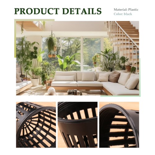 10pcs 3 inch Mesh Pot Net Planting Basket Hydroponic Black 1