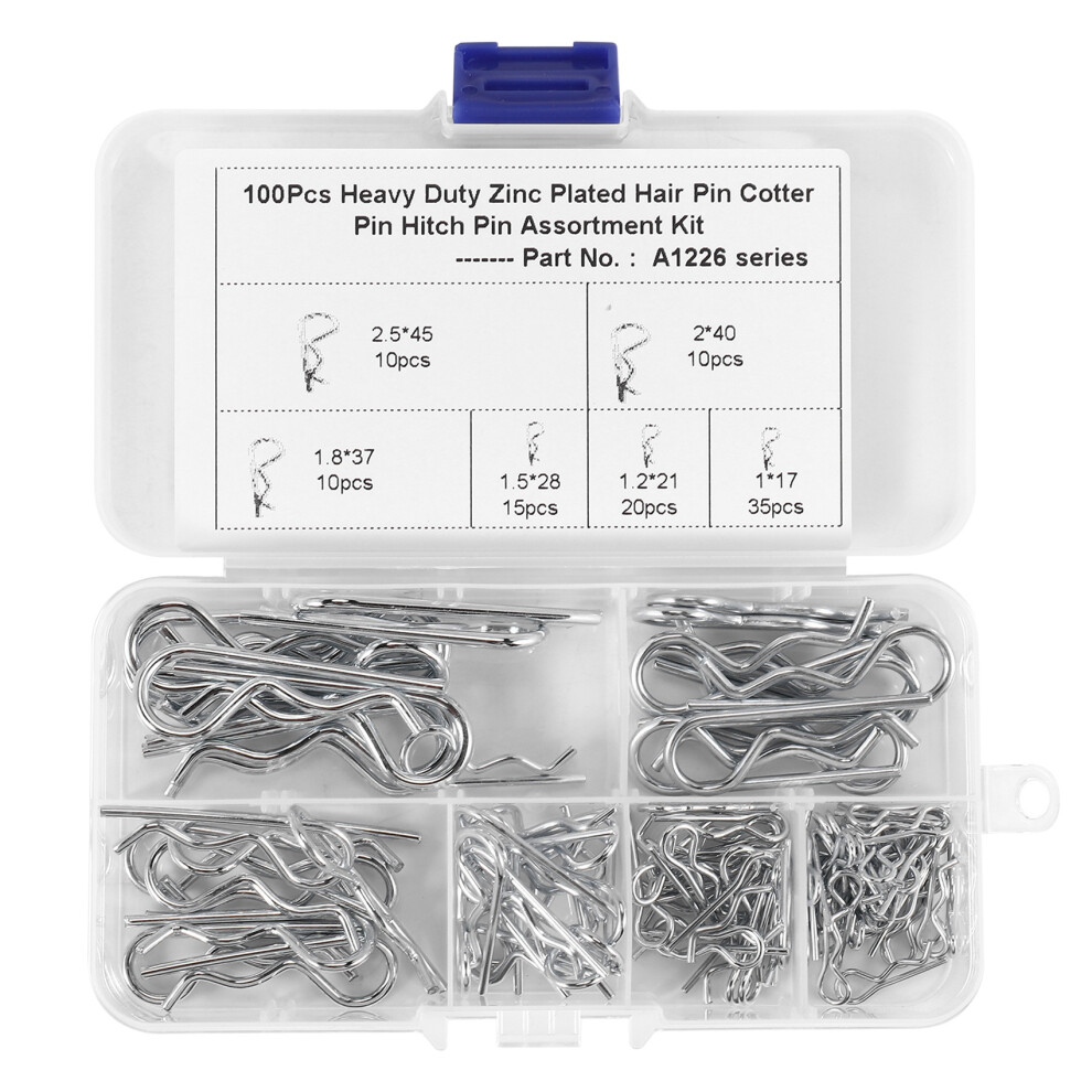 100Pcs M1 M1.2 M1.5 M1.8 M2 M2.5 Steel R Type Cotter Pin For Car 4853464710185
