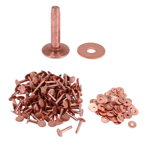 100 Sets Copper Rivets and Washers Leather Rivet for Wallets Collars 2