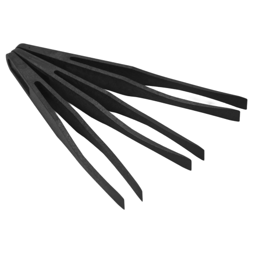 Pinzette antistatiche in plastica nera con punta da 115 mm, 3 pezzi 2