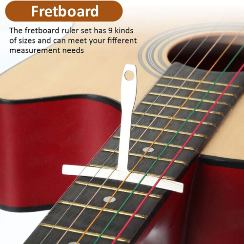 Set da 10 pezzi con 9 righelli ad arco e 1 righello per l'altezza delle corde per chitarra e basso 1