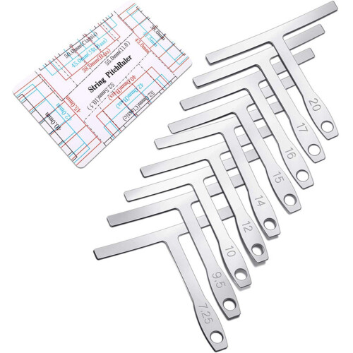 Set da 10 pezzi con 9 righelli ad arco e 1 righello per l'altezza delle corde per chitarra e basso