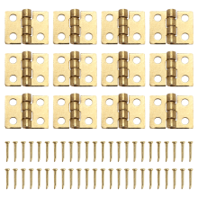 12pcs 1/12 Dollhouse Miniature Furniture Cabinet Closet Mini Hinges - Golden