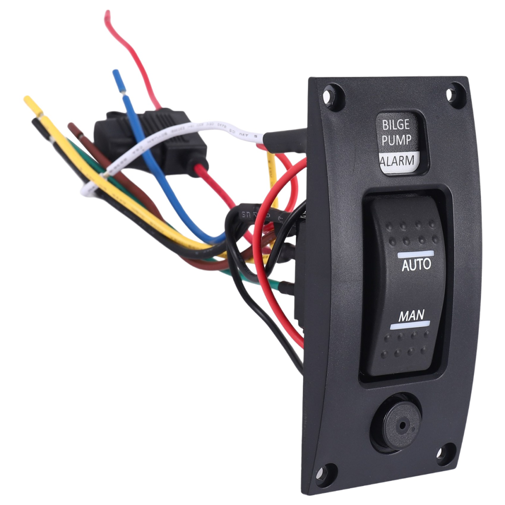 Interruttore Pompa Di Sentina 12-24V Pannello Di Controllo Per La Pulizia Del Ponte Con Allarme Impermeabile-image