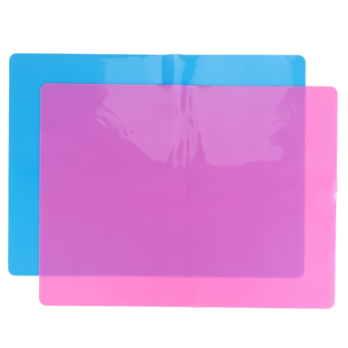 2 Pack A3 Extra Large Silicone Sheet Molds Mat, Blue & Pink 1