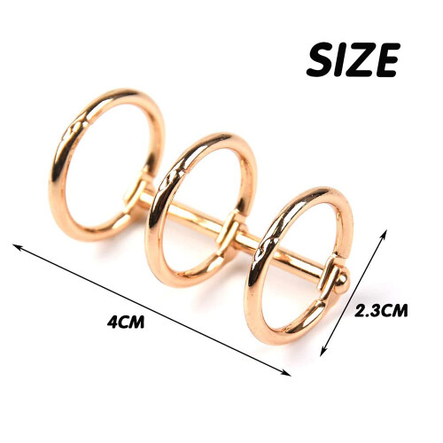20 Stück 3-Ring-Gold-Buchringe Blattordner Büro-Buchringe 2