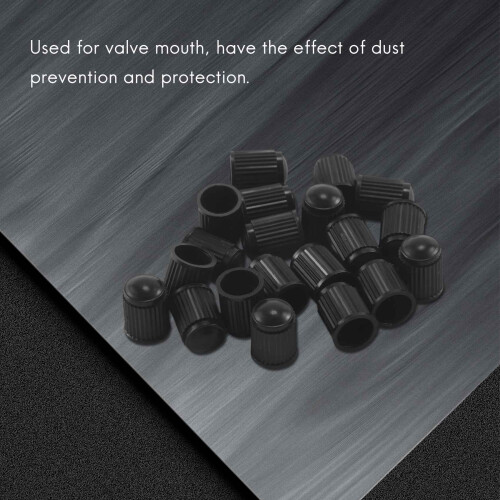 20pcs Plastic Bike Valve Dust Caps Black 2
