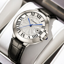 (056 Black Leather white dial [Quartz Watch) Men's watch, fully automatic waterproof fashionable business imitation mechanical watch