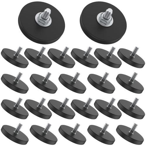 24 Pieces Rubber Coated Magnets Threaded Studs for Lighting