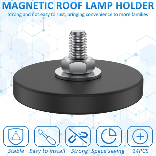 24 Pieces Rubber Coated Magnets Threaded Studs for Lighting 1