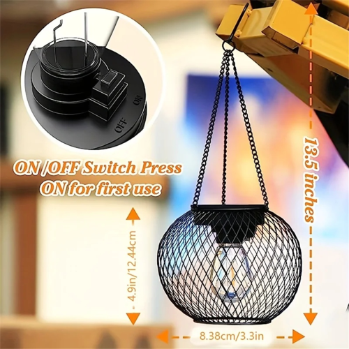 2PCS Outdoor Solar Lanterns Light Hanging Solar Lights Decorative LED 1