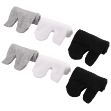 3 Paar japanische Flip-Flop-Sandalen-Zori-Socken, Weiß + Schwarz + Grau