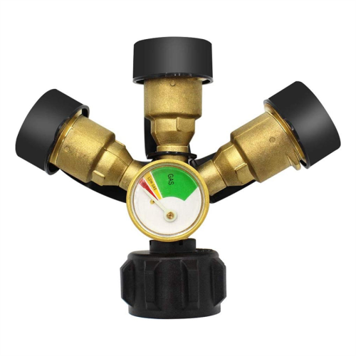 3-Wege-Propangasverteiler mit Manometer und Absperrventil