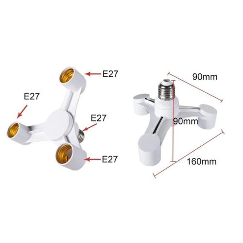 3In1 E27 To E27 Extended LED Lamp Bulbs Socket Splitter Adapter 2