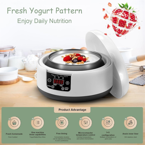 36 Hour Yogurt Maker,1.2L Automatic Digital Yoghurt Maker EU Plug 2