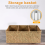 3-Section Wicker Baskets for Shelves, Seagrass Storage Baskets Large 4