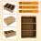 3-Section Wicker Baskets for Shelves, Seagrass Storage Baskets Large 5