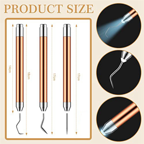 3Pcs Weeding Tools for Vinyl with LED Light Set Pin Pen Weeding Tool 2